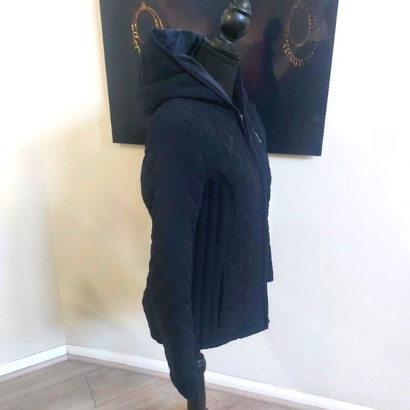 Laundry by Design Women's Navy Blue Hooded Quilted Puffy Jacket Size S/P - Picture 3 of 16